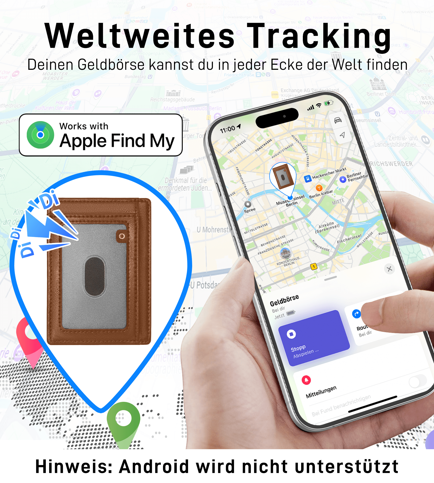Findwallet™Card Holder mit Smart Tracker (Braun)