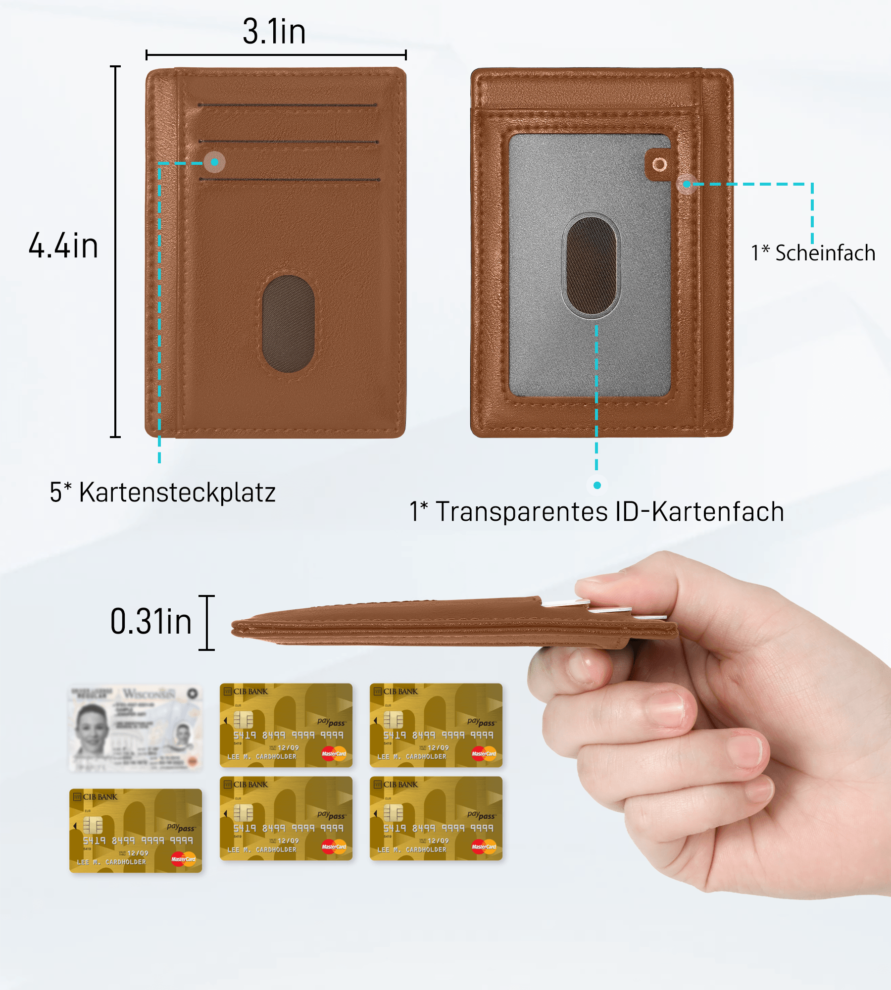 Findwallet™Card Holder mit Smart Tracker (Braun)