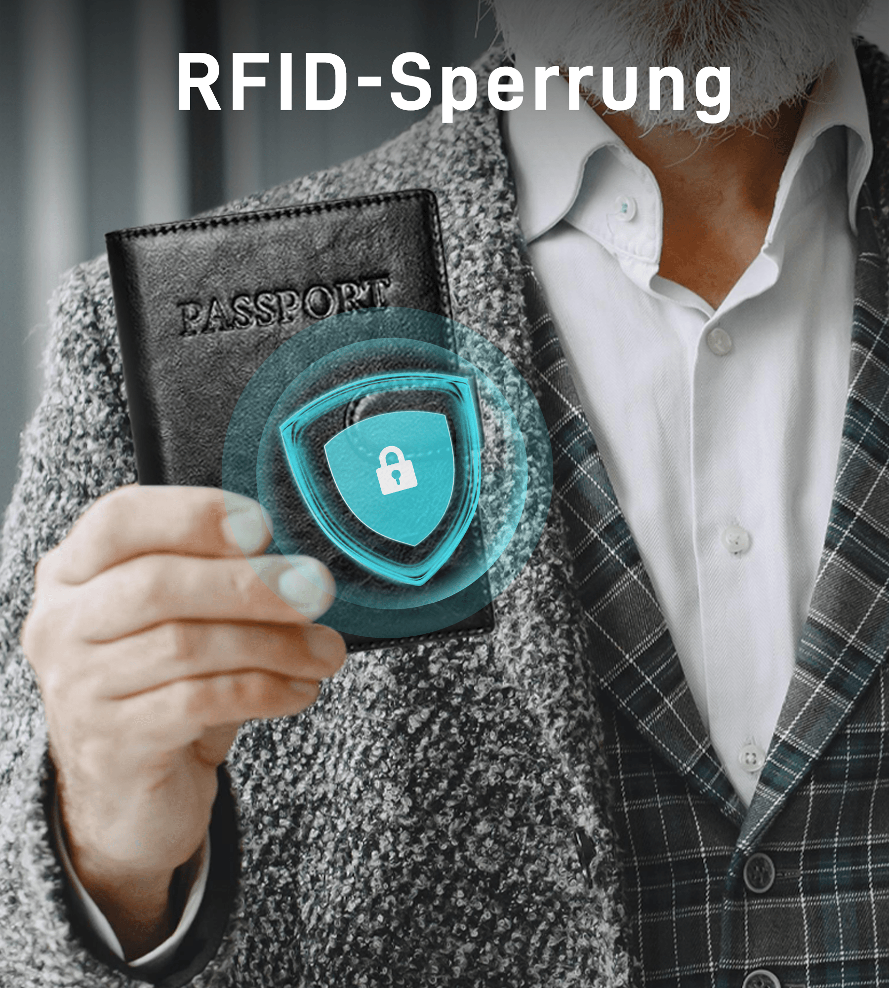 Findwallet™ Reisepasshalter mit Smart Tracker (Schwarz)