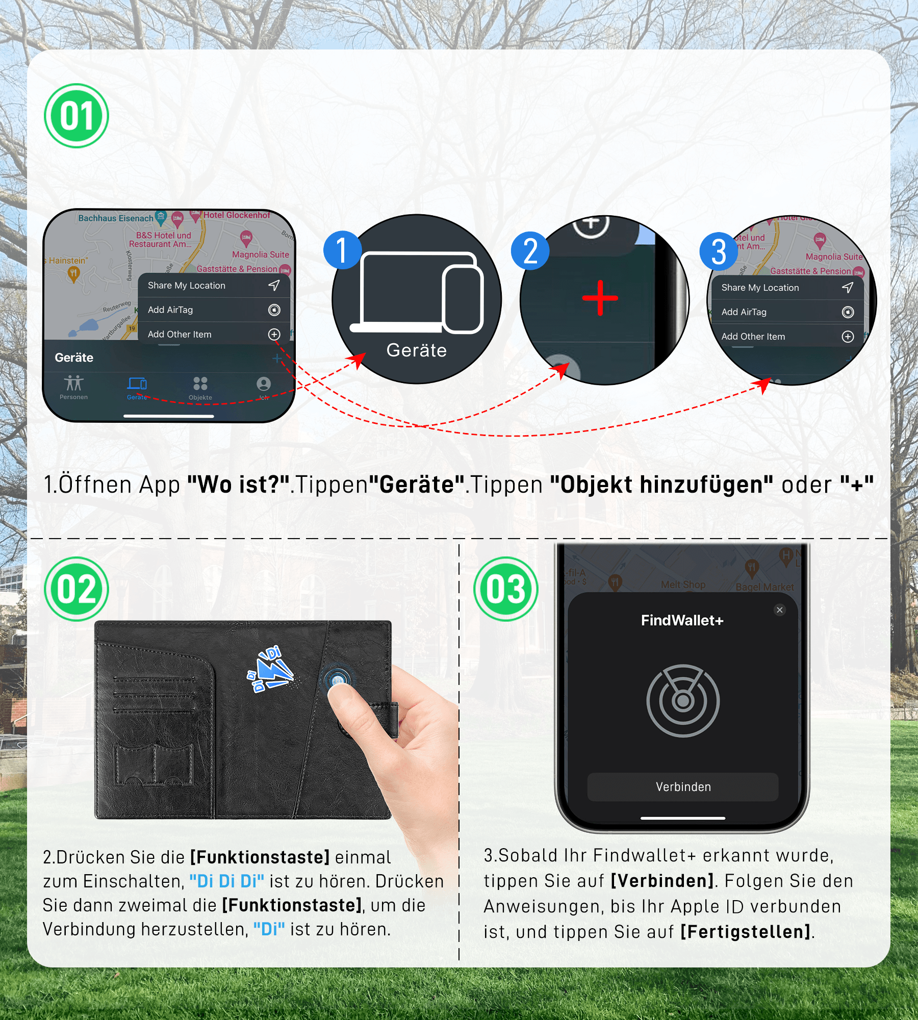 Findwallet™ Reisepasshalter mit Smart Tracker (Schwarz)