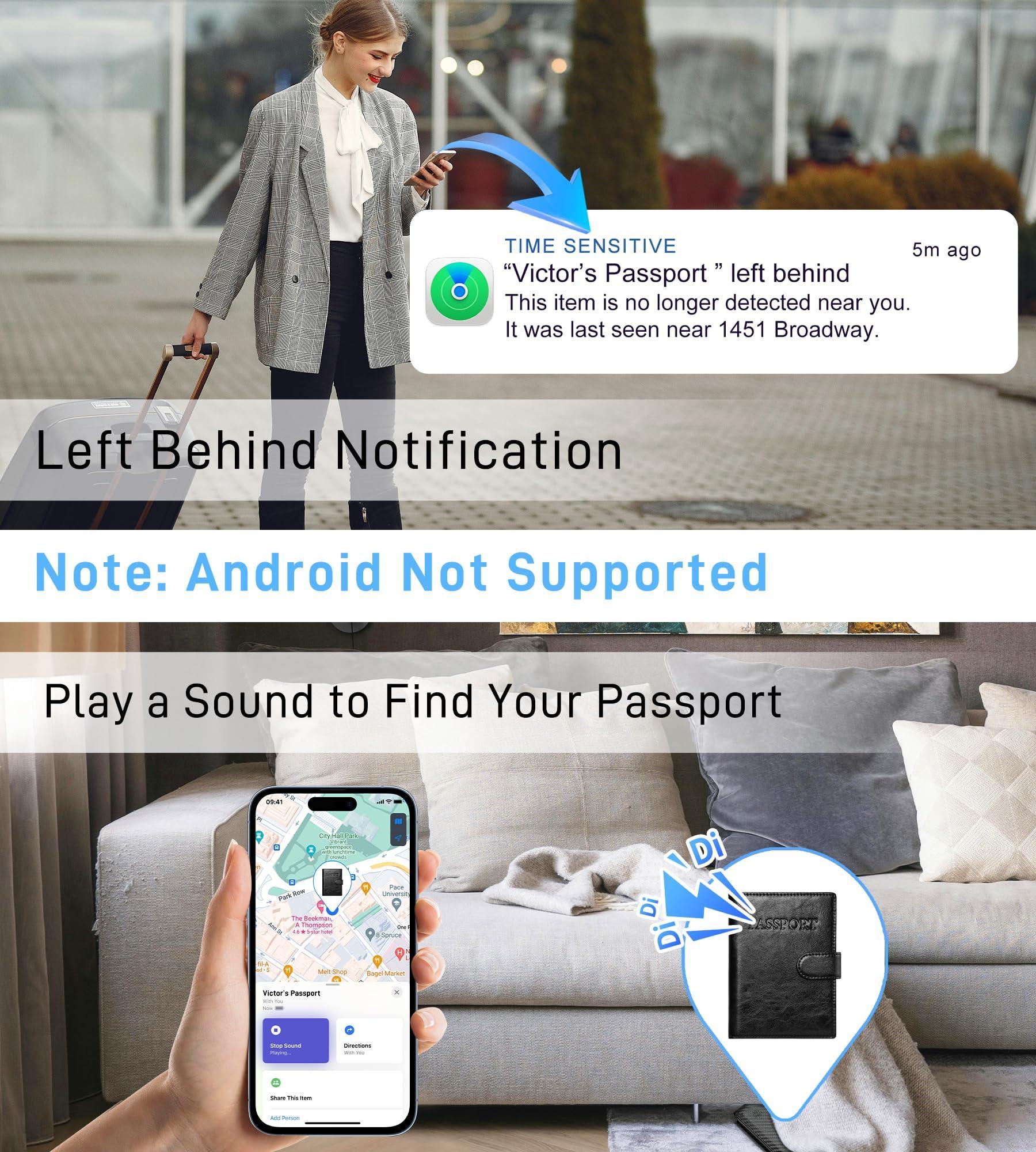 Findwallet™ Passport Holder with Smart Tracker (Black)