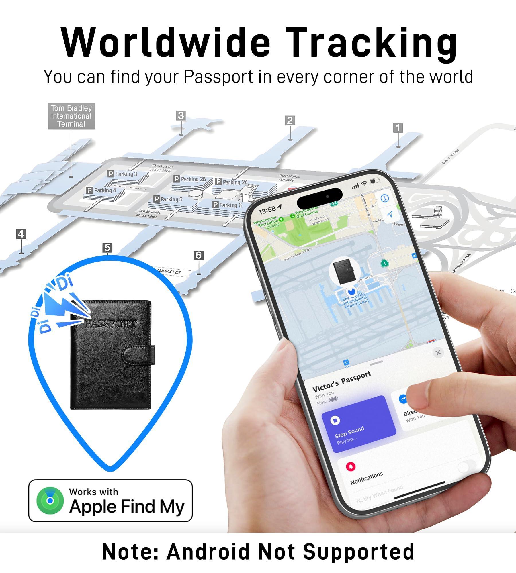 Findwallet™ Passport Holder with Smart Tracker (Black)