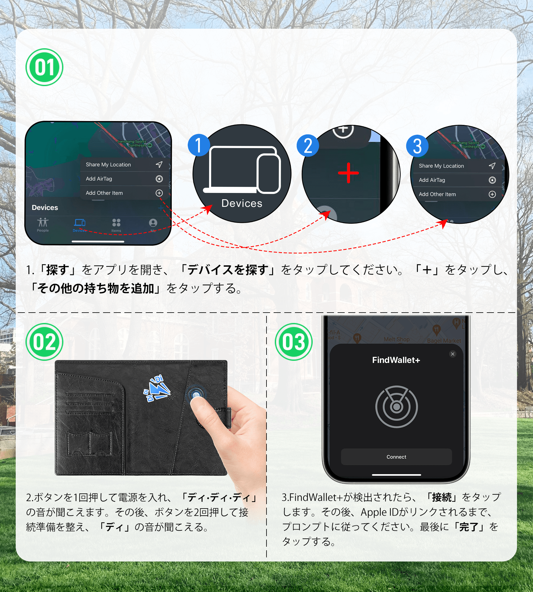 Findwallet™ スマートトラッカー付きパスポートホルダー(ブラック)