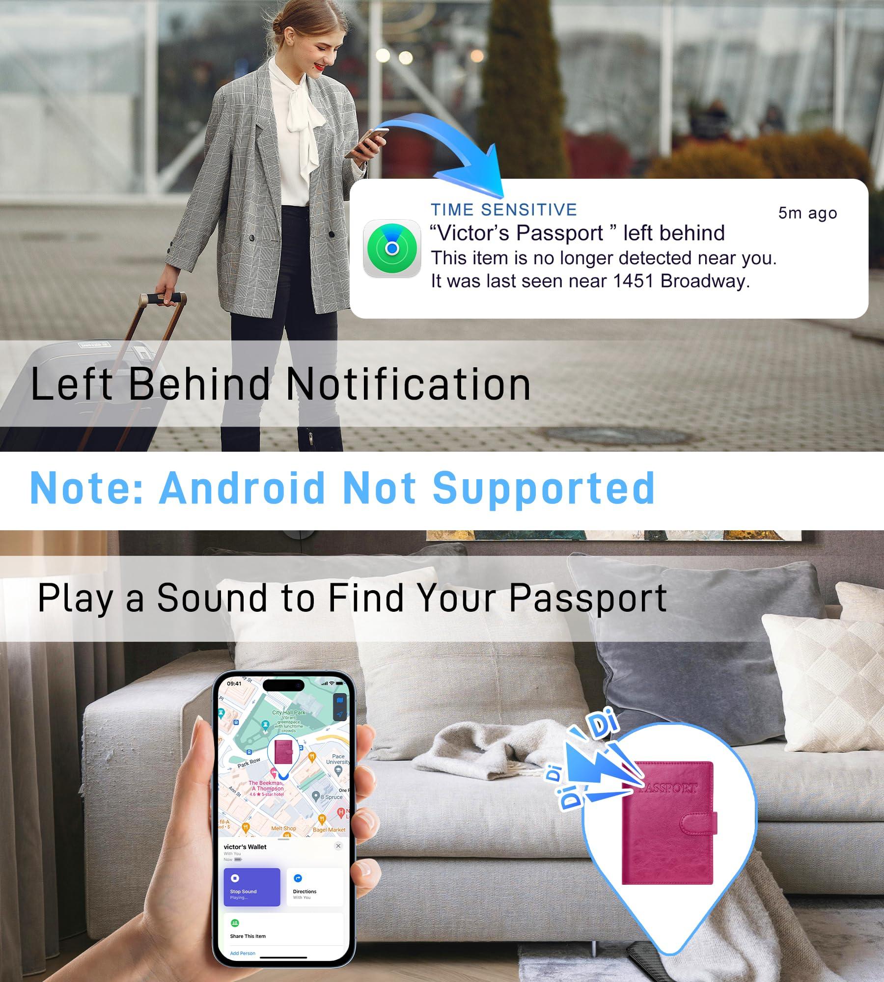 Findwallet™ Passport Holder with Smart Tracker (Pink)