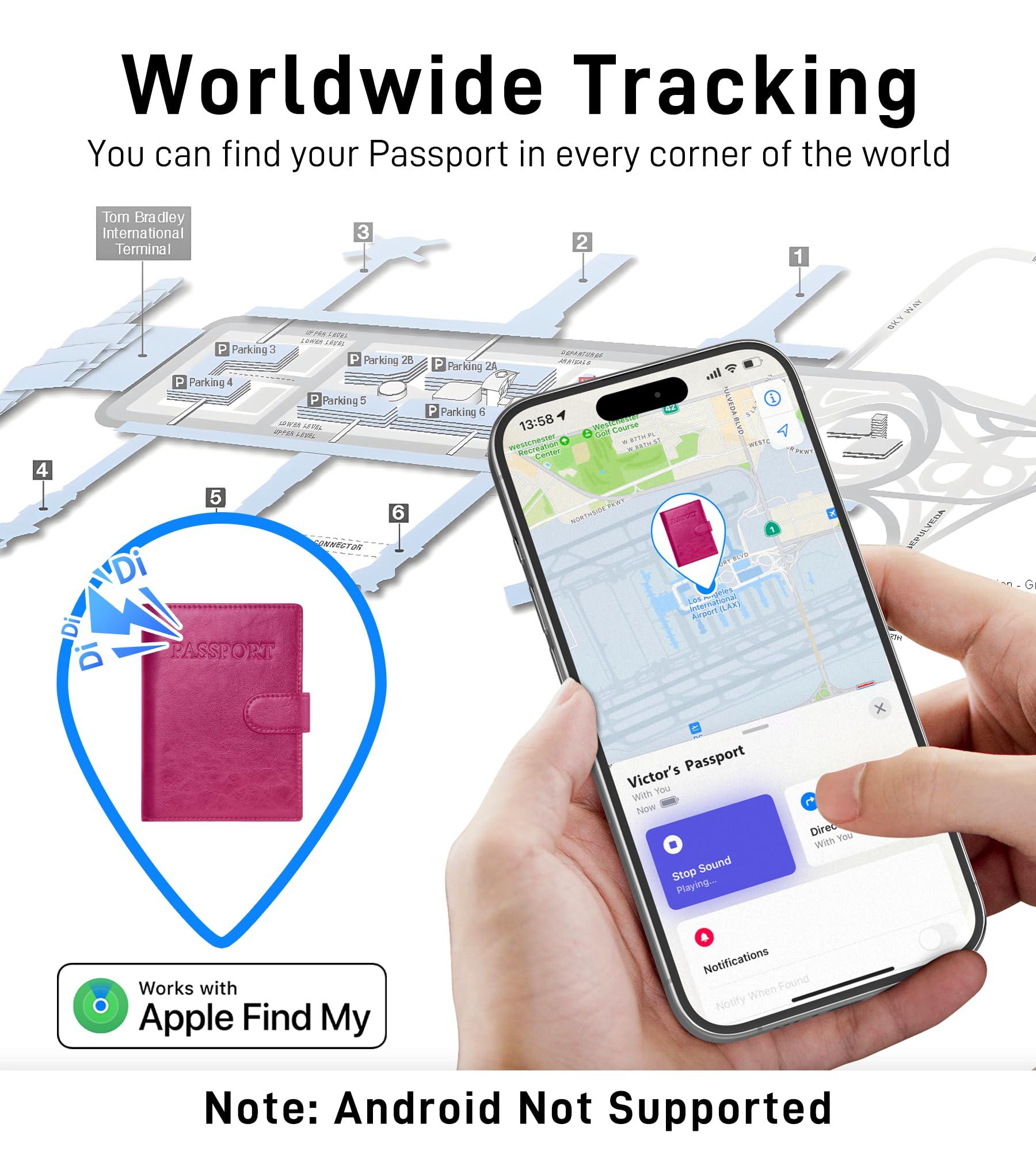 Findwallet™ Passport Holder with Smart Tracker (Pink)