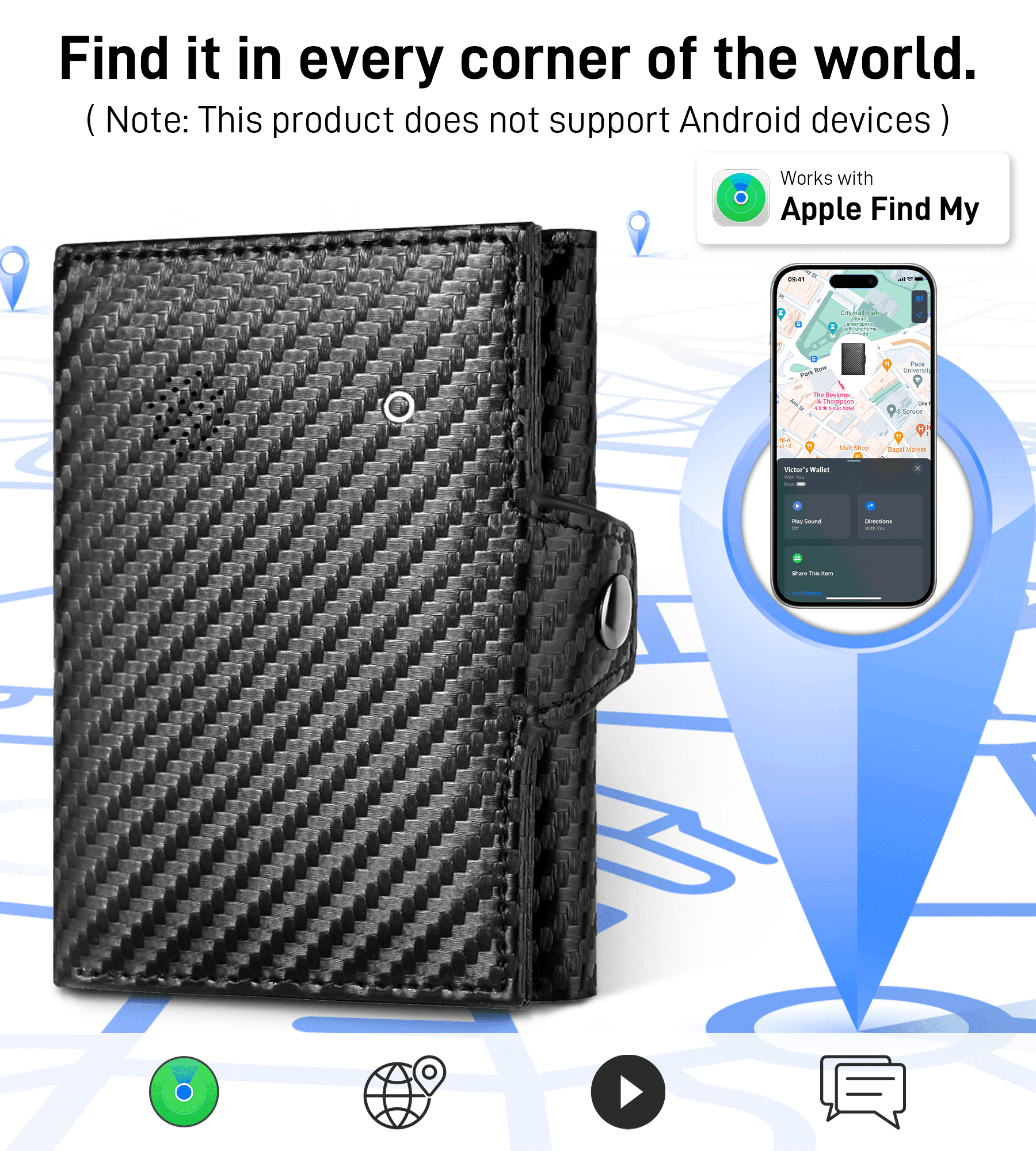 Findwallet™ Trifold Wallet with Smart Tracker