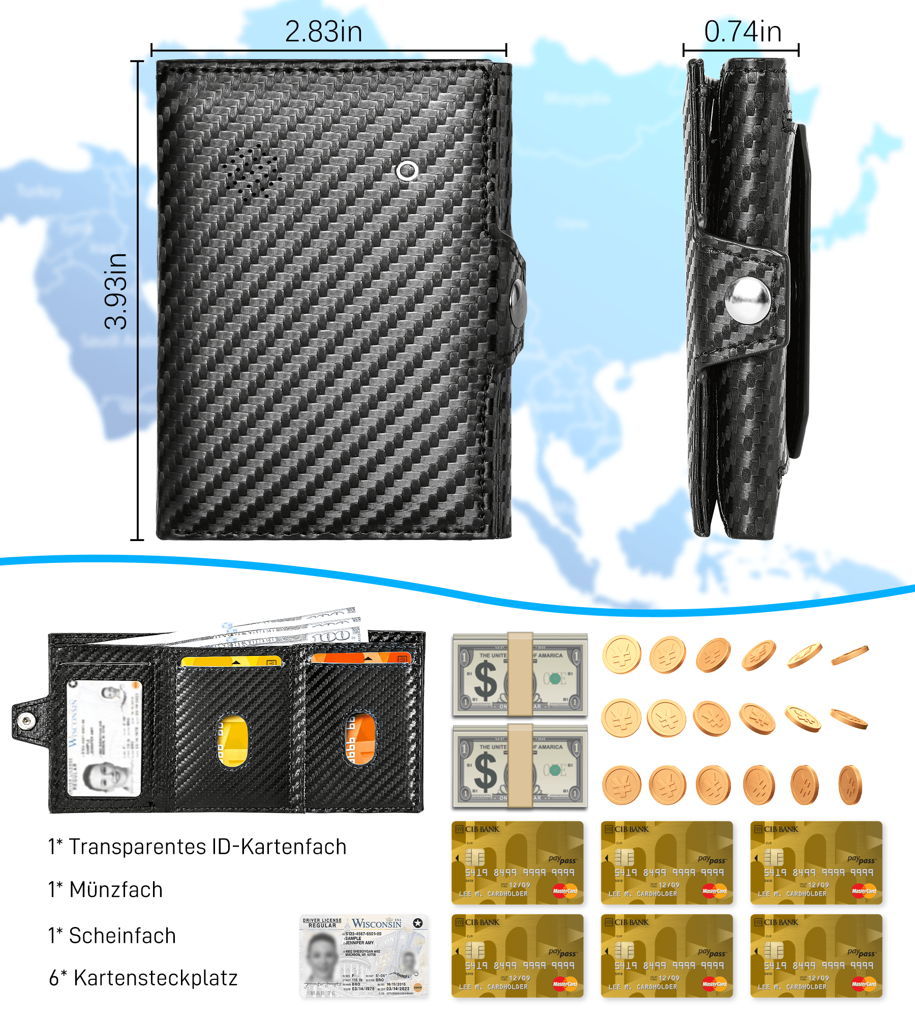 Findwallet™ Trifold Brieftasche mit Smart Tracker