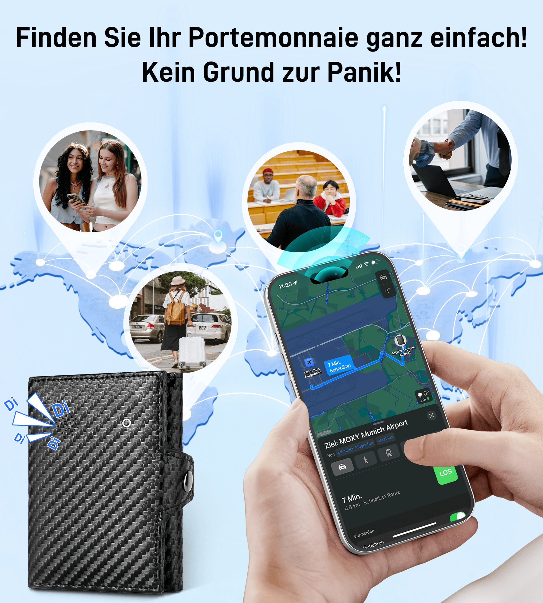 Findwallet™ Trifold Brieftasche mit Smart Tracker