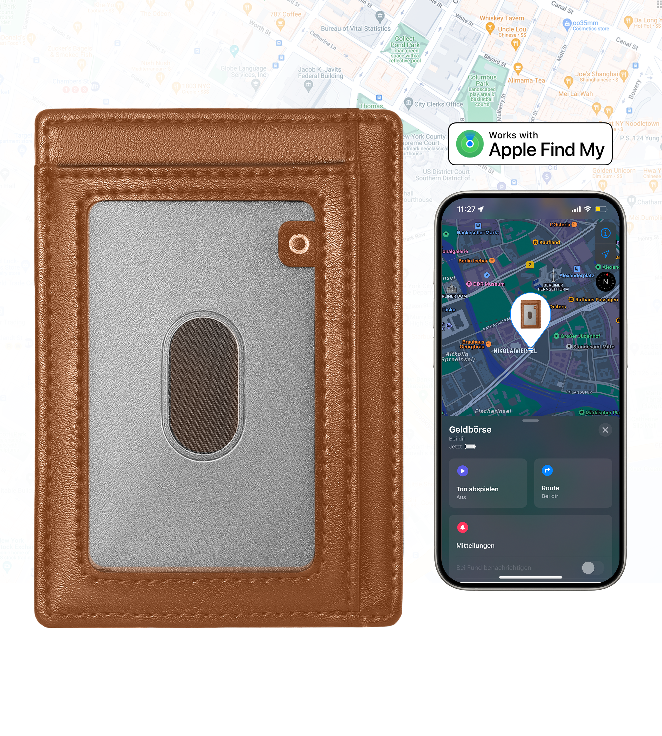 Findwallet™Card Holder mit Smart Tracker (Braun)