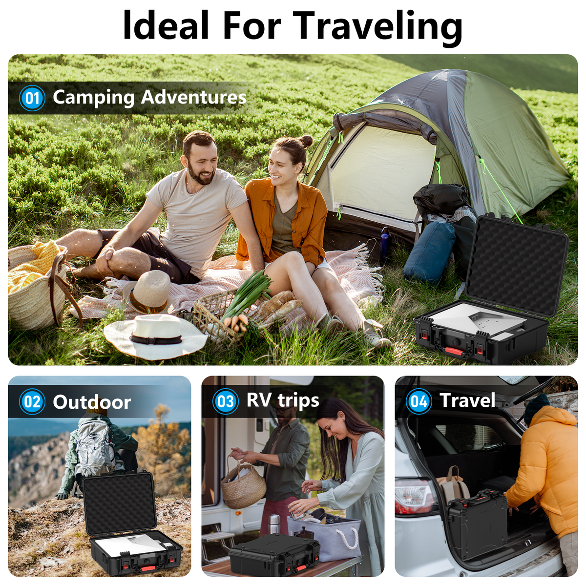 Starlink Mini Waterproof Hard Case with Precision Foam, Shoulder Strap for Travel & Camping