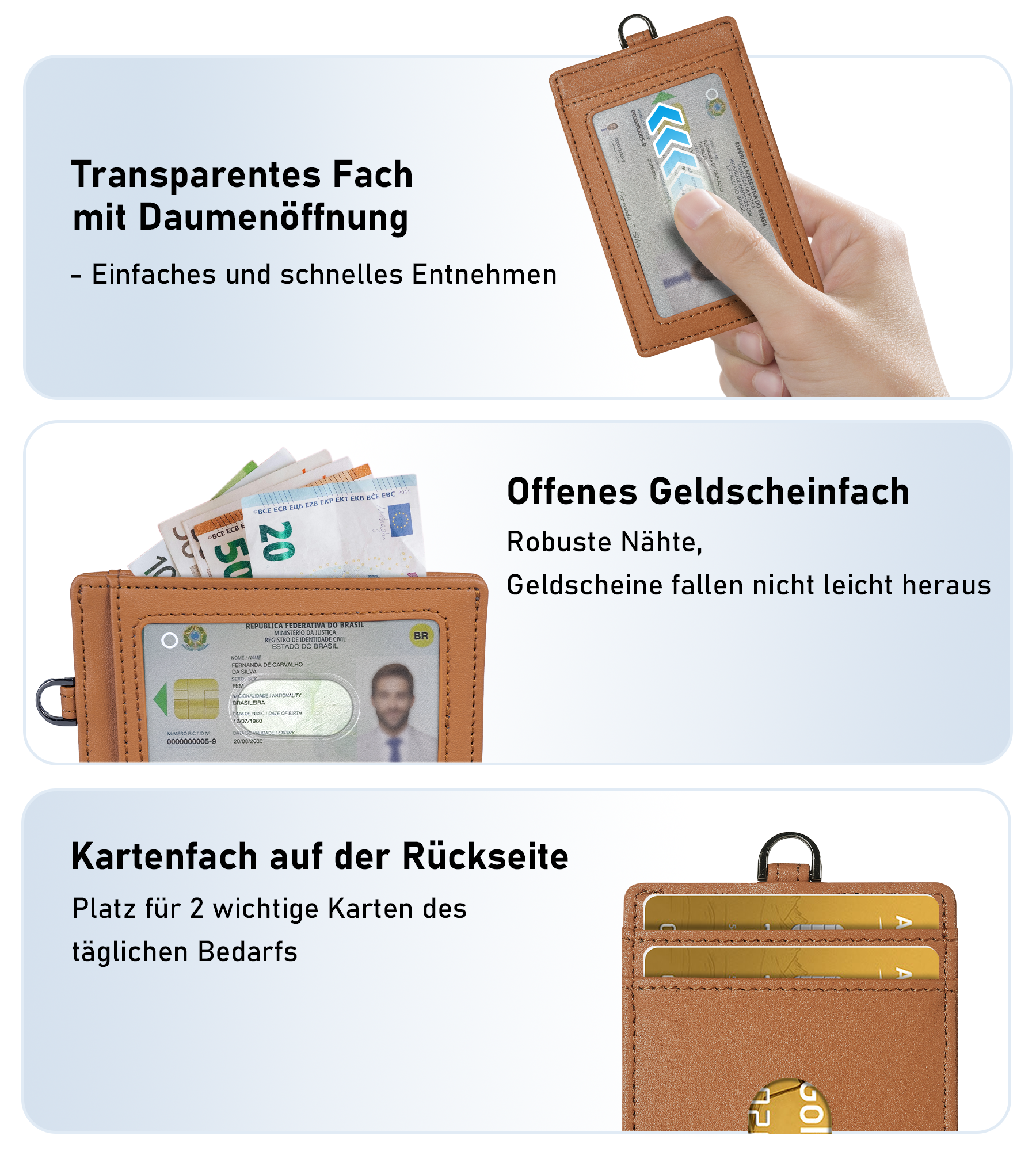 Findwallet™ ID-Kartenhalter mit Smart Tracker (Braun)