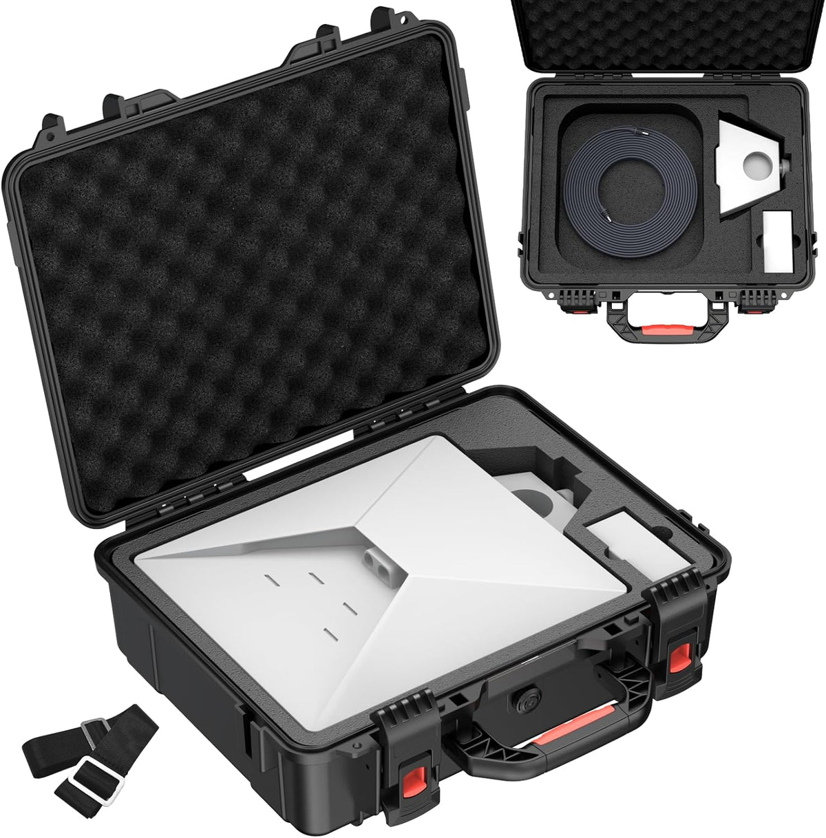 Starlink Mini Waterproof Hard Case with Precision Foam, Shoulder Strap for Travel & Camping