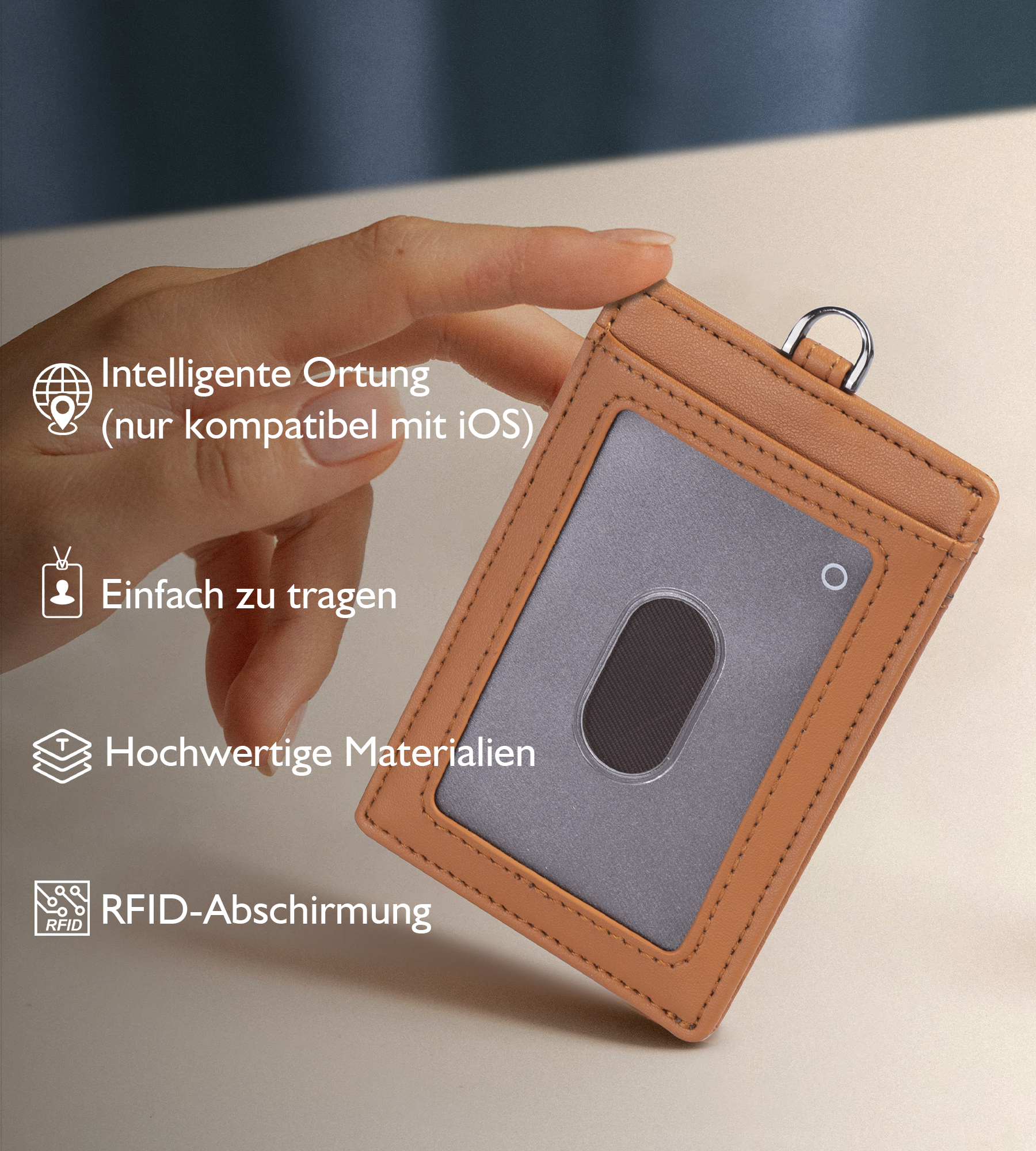 Findwallet™ ID-Kartenhalter mit Smart Tracker (Braun)