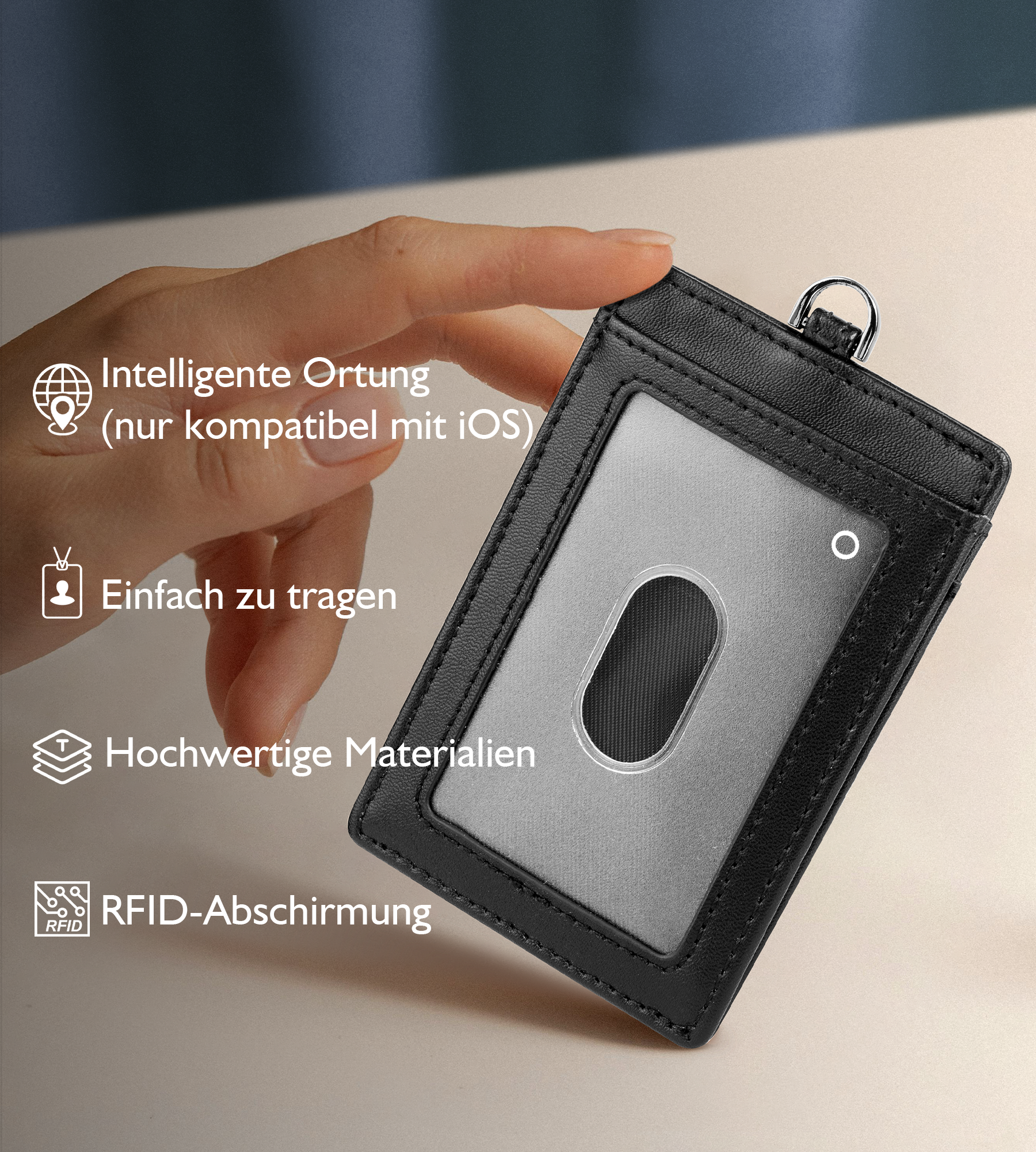 Findwallet™ ID-Kartenhalter mit Smart Tracker (Schwarz)