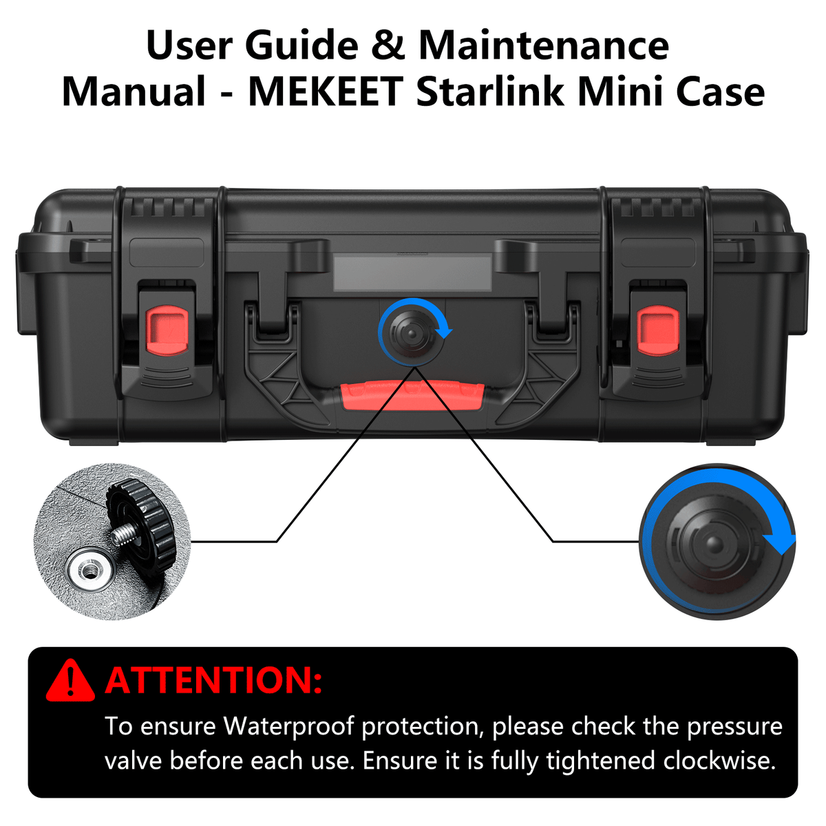 Starlink Mini Waterproof Hard Case with Precision Foam, Shoulder Strap for Travel & Camping