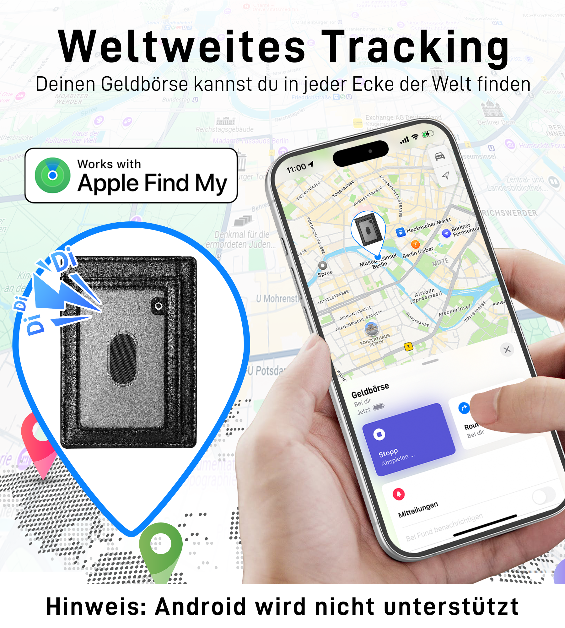 Findwallet™Card Holder mit Smart Tracker (Schwarz)