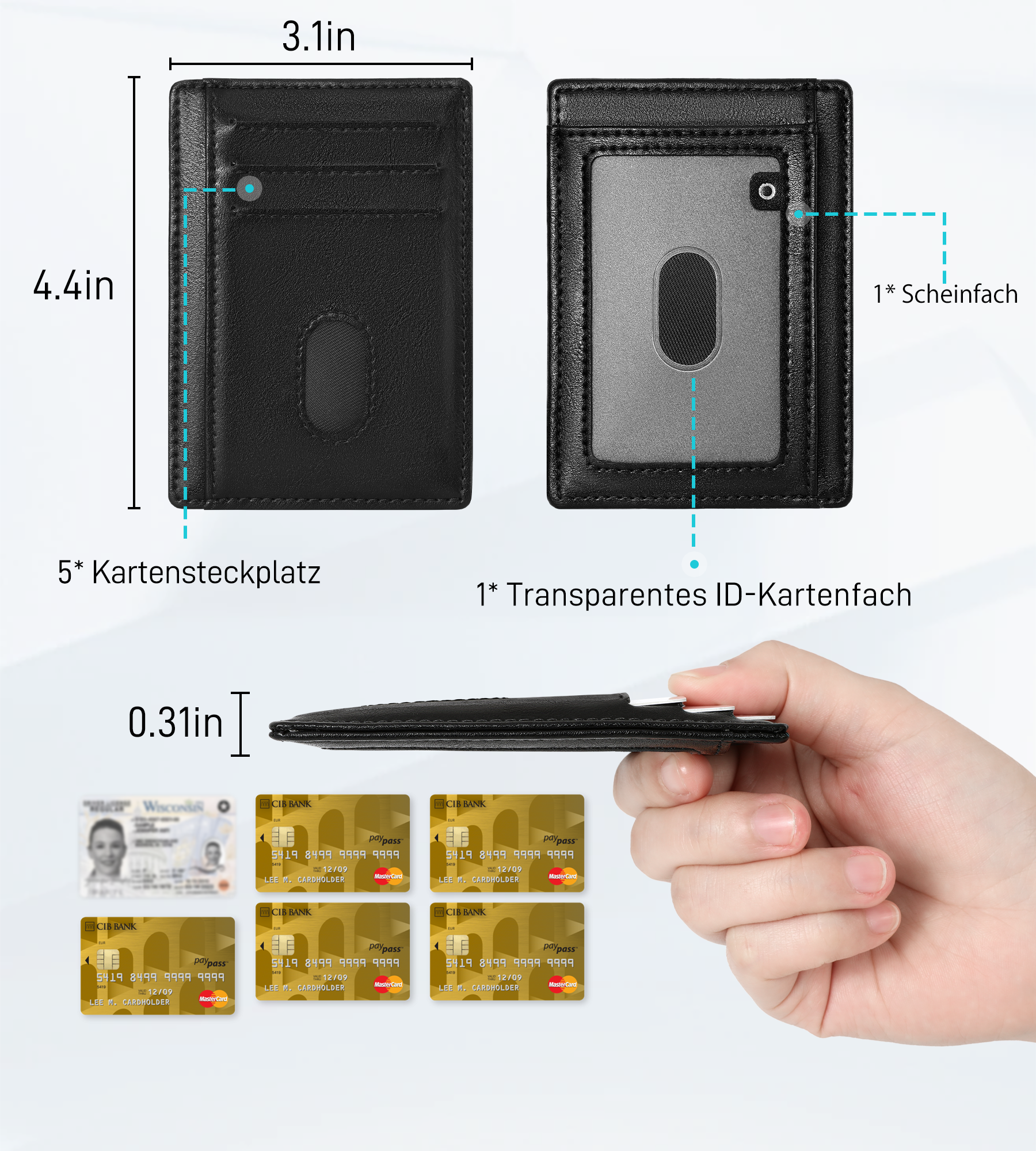 Findwallet™Card Holder mit Smart Tracker (Schwarz)