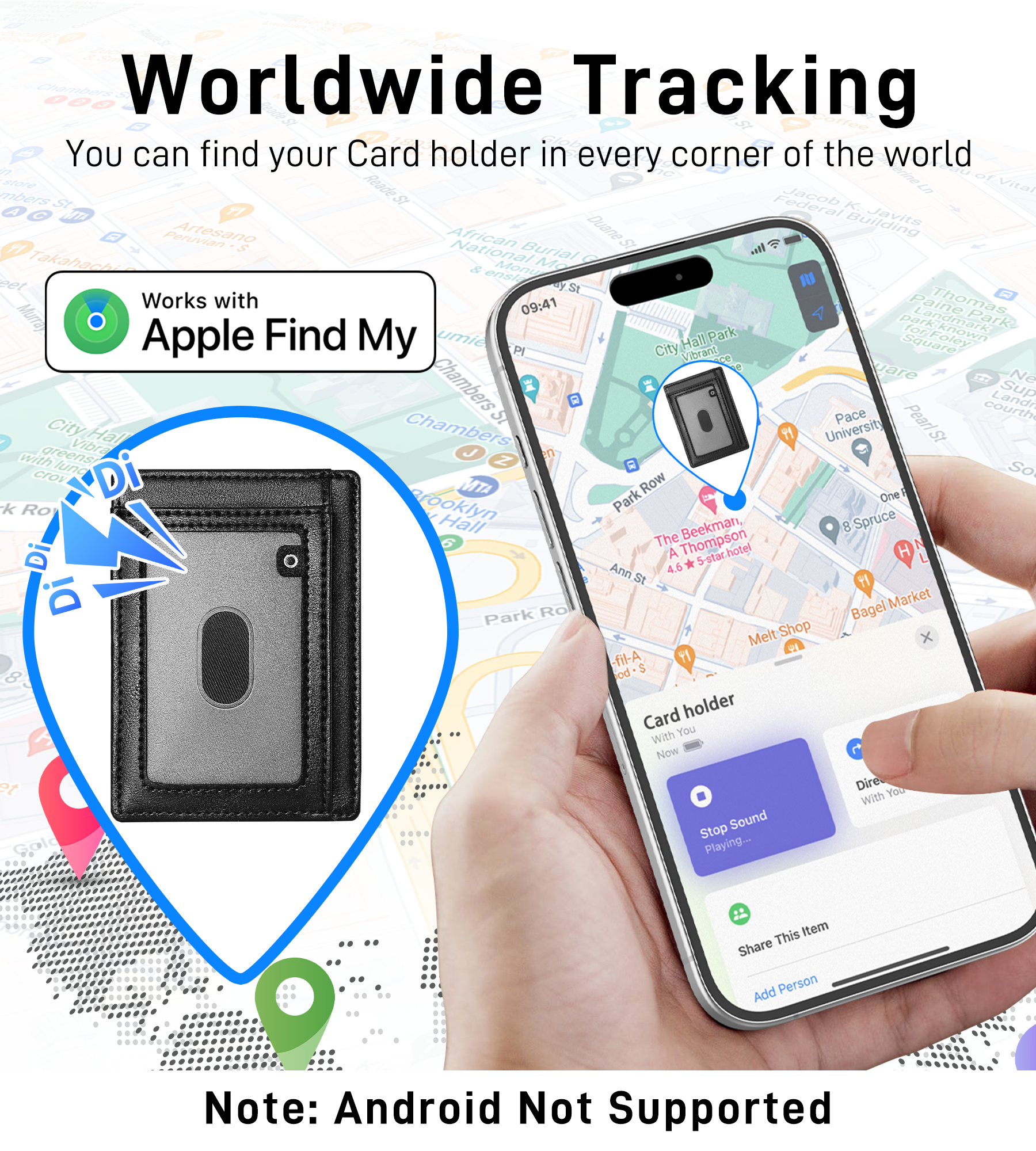 Findwallet™ Card Holder with Smart Tracker (Black)