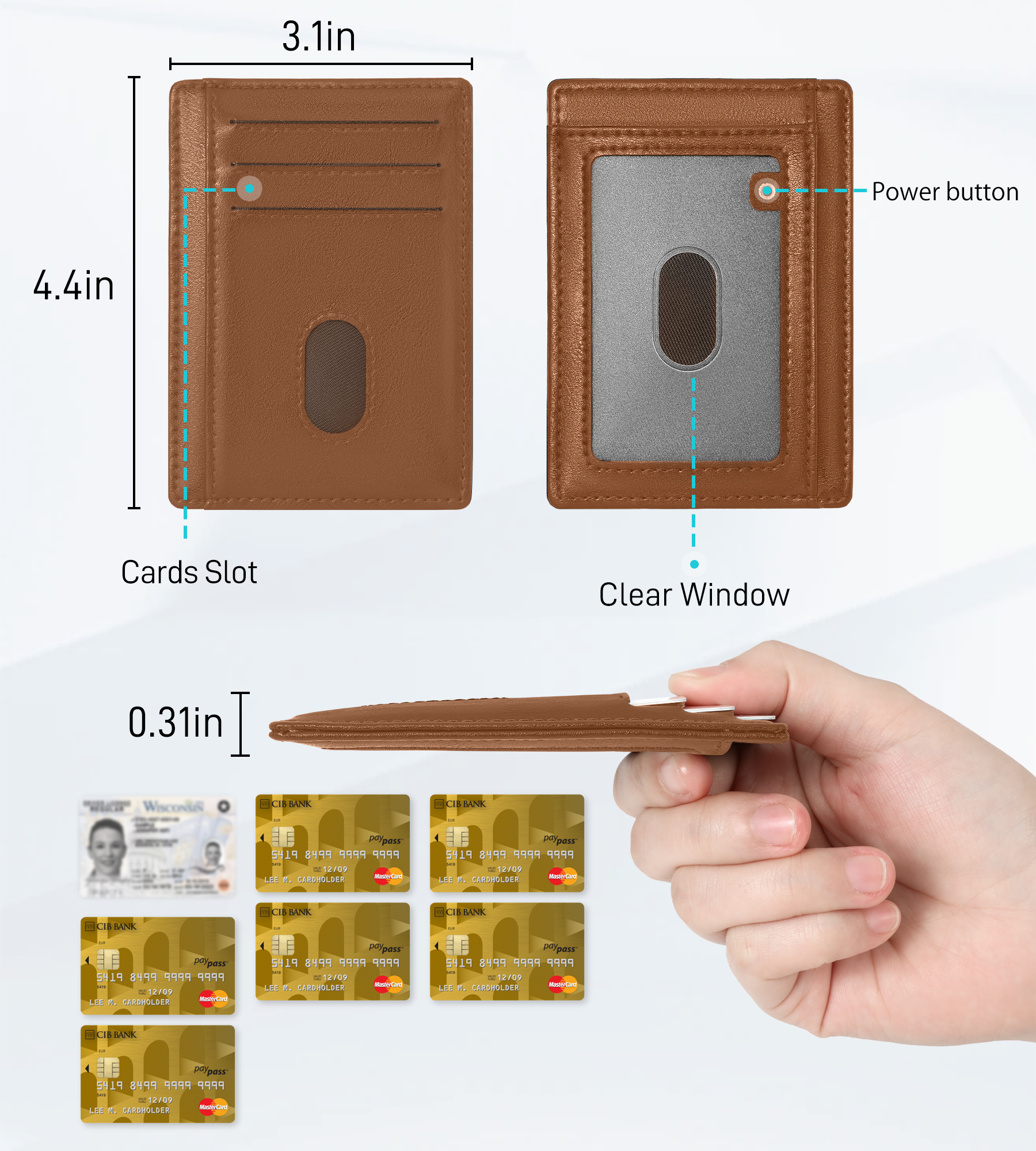 Findwallet™ Card Holder with Smart Tracker (Brown)