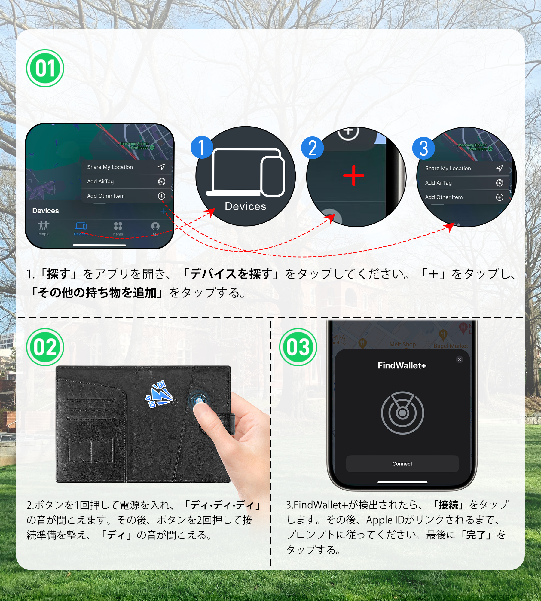 Findwallet™ スマートトラッカー付きパスポートホルダー（ブラック）