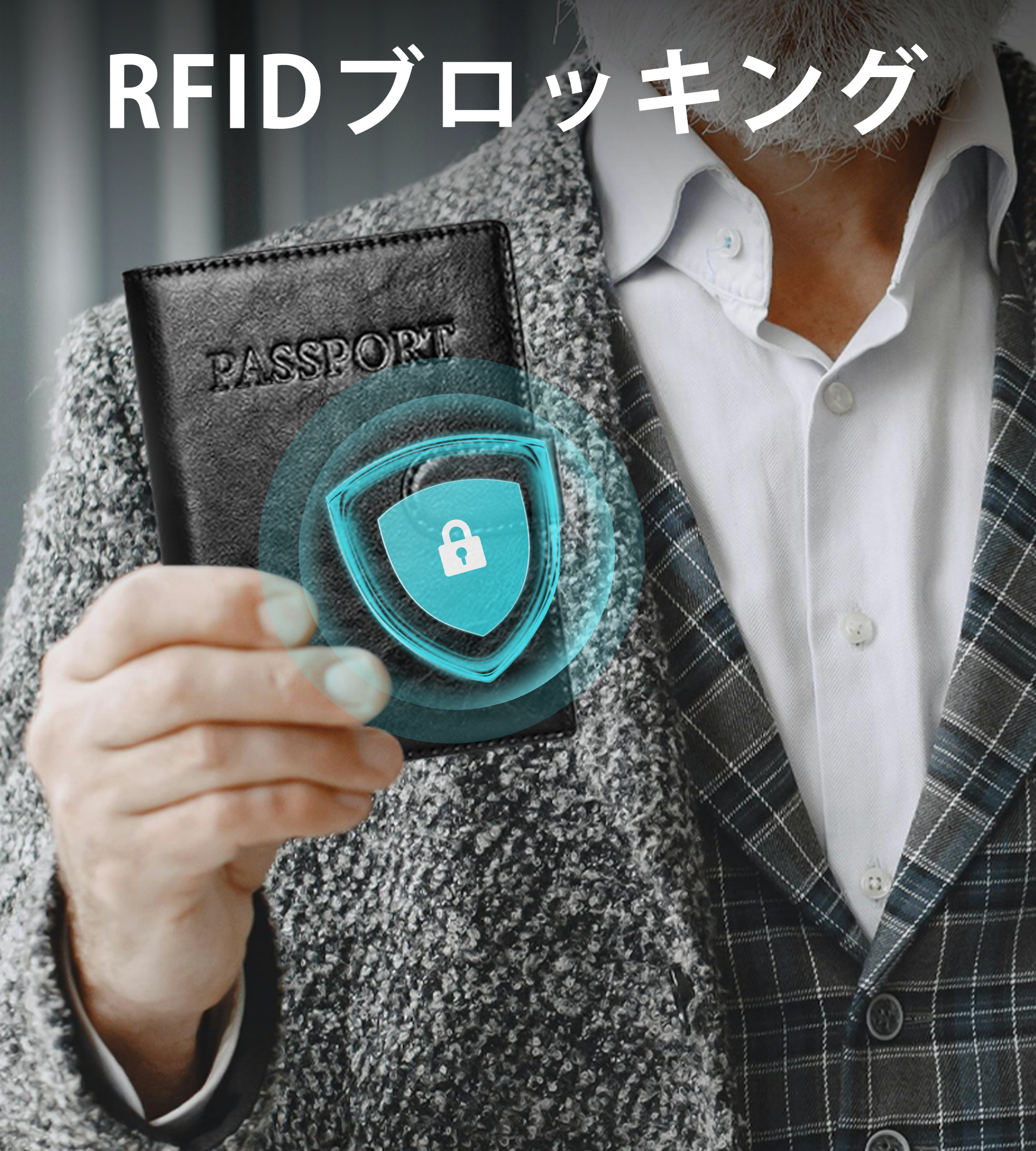 Findwallet™ スマートトラッカー付きパスポートホルダー（ブラック）